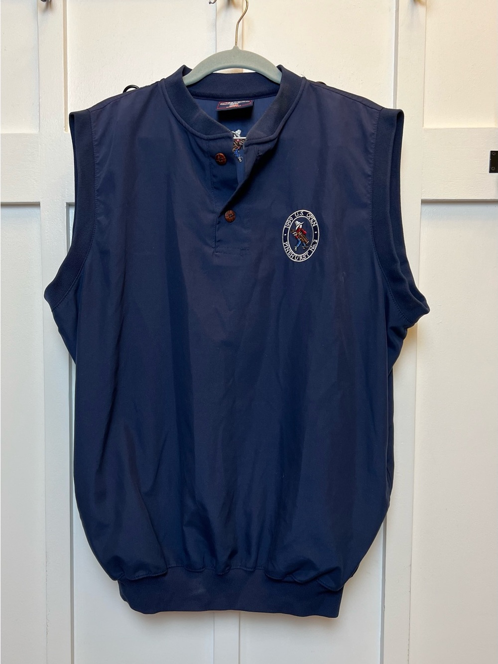 Vintage Starbus Vest Men Large Navy Blue 1999 US Open Pinehurst Jacket No. 2 VTG